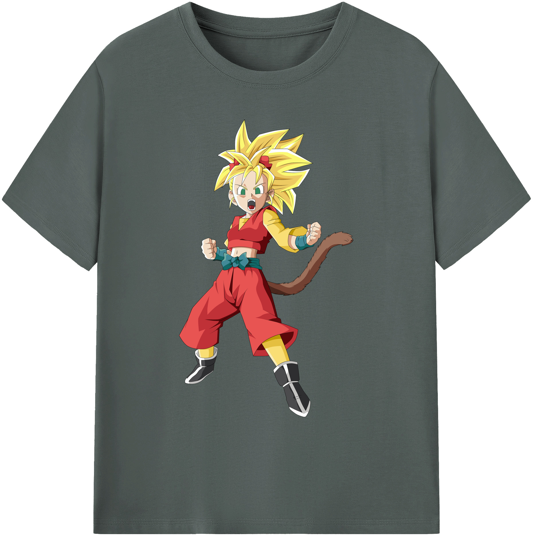 （画像用） ドラゴンボール カリフラ DRAGON BALL Caulifla 綿100％ メンズ半袖Tシャツ｜肌触りやわらか＆通気性